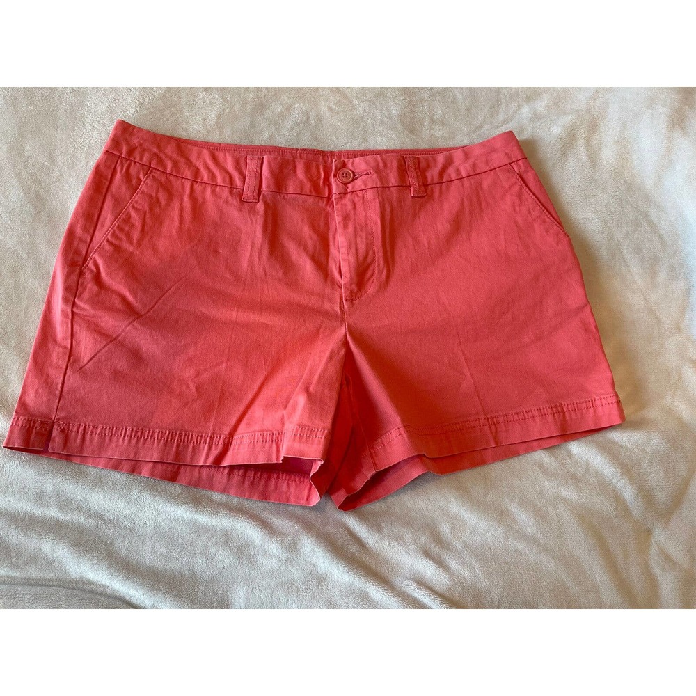 Magellan Outdoors Women Shorts Coral Pink Chino Size 10 walking golf hiking
